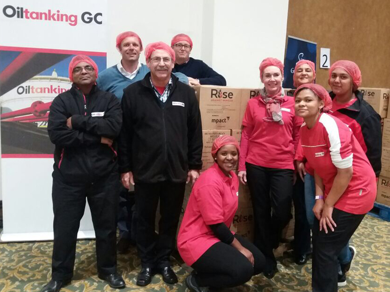 The food packed by our employees in Cape Town will help to combat malnutrition